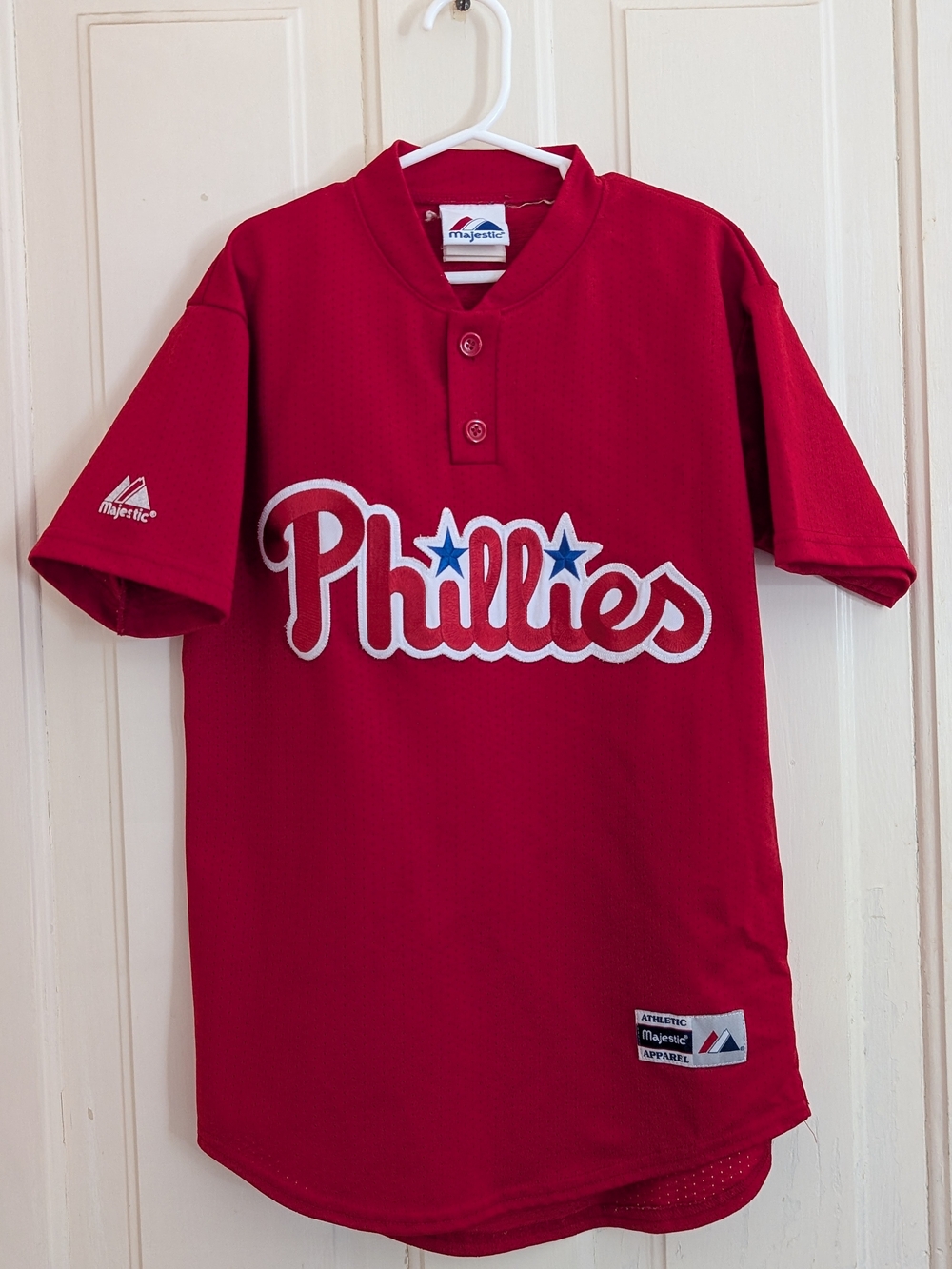 Majestic Red Phillies Kids Short-Sleeve Jersey Medium